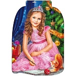 Плакат фигурный " Мир поздравлений " 936 А3 Девочка у ёлки