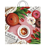 Пакет ПЭ " Интерпак " с петлевой ручкой ПВД, 40*42см 45мкм Пуэр