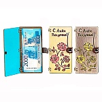 Конверт для денег деревянный (купюрница) " С Днем рождения " Цветы, на кнопке, фигурная вырезка, 165*100*9мм