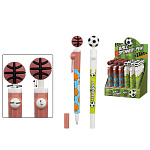 Шариковая ручка-гироскоп " Basir " Мяч синяя, 0,5мм, цветной корпус (ассорти), вращающийся прорезиненный наконечник корпуса, дисплей