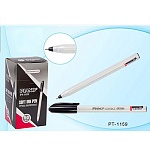 Ручка шариковая " Piano " Сorrect черная 0,7мм, толщина письма 0,35мм, трехгранная, игольчатый пишущий узел, чернила на масляной основе, цвет корпуса - белый, колпачок в цвет чернил, одноразовая