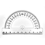 Транспортир " KWELT " 180*/10см, прозрачный, пластиковый