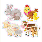 Пазл мягкий " Рыжий кот " 4эл Мама и малыш, изолон, пакет 26,9*16,5*0,5см