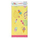 Скатерть " Час Потехи" 130*180см 35мкм, ПВД, С Днем Рождения! Мороженое, пакет, европодвес