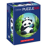 Пазлы " Hatber " 500элементов Premium Плюшевые панды d=48см, постер для сборки, картонная упаковка