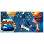 Конверт для денег " Мир открыток " 4-15 Мужской- Успехов! Авто, океан, гора, 168*83мм, без отделки, без текста