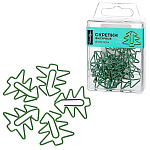 Скрепки " Глобус " 33мм металлические, фигурные, Елочка 12шт, пластиковый бокс
