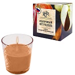 Свеча ароматизированная в стакане " РСМ " Яблочный штрудель, 130*78,5мм, время горения 30часов, гланцевая картонная коробка