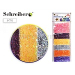 Пайетки декоративные " Schreiber " 6цв 3гр пакет, 6 пакетиков на картонной подложке