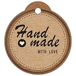 Бирка для букетов и подарков " Империя поздравлений " 015 Handmade, With Love, 60*55мм