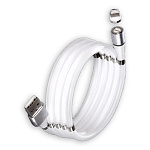 Кабель сетевой USB - Lightning " Smartbuy " белый, 1м, 3A, самосворачивающийся, магнитный, силикон