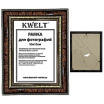 Фоторамка " KWELT " пластиковая 10*15см серия 7 темный орех, стекло, ширина багета - 28мм, золото