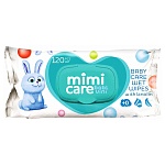 Салфетки влажные детские 120шт " BablVini " Mimi Care Кролик, клапан, пластиковая крышка