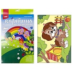 Картина по номерам " Lori " 20*28,5см Щенок-озорник, состав набора: основа на картоне с контуром, краски, кисть, палитра, инструкция, картонная упаковка, европодвес