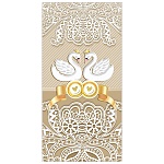 Конверт для денег " Мир поздравлений " 475 Свадьба- Лебеди, 168*84мм, дизайнерская бумага, пластизоль, фольга