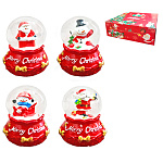 Сувенир новогодний " KWELT " Шар 4,5см, Праздничный мешок, ассорти (4 дизайна), картонная упаковка 24,5*19,5*9,5см