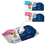 Полотенца влажные детские 60шт " Emily Style " Лайт, 0+, без отдушки, клапан, пластиковая крышка