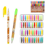 Набор гелевых ручек " Basir " Капибара 48цв 1,0мм, ароматизированный, непрозрачный с рисунком корпус, цвет колпачка соответствует цвету чернил, с блестками, пластиковая упаковка, европодвес