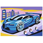 Картина по номерам " Lori " 20*28,5см Бугатти, состав набора: основа с контуром, краски, кисть, палитра, инструкция, картонная упаковка, европодвес