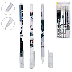 Ручка пиши-стирай " KWELT " Fancy boy, гелевая 0,5мм синяя, с силиконовым ластиком, ассорти 3 дизайна, пластиковая упаковка