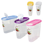 Контейнер пластиковый для сыпучих продуктов, 2,5л, ассорти (без возможности выбора цвета) " Милих "