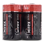 Батарейка " Mirex " R20 солевая, термоусадка