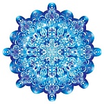 Украшение на скотче " Мир открыток " 7-75 Новогоднее- Снежинка, 174*174мм, металлизация