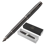 Ручка подарочная перьевая " Parker " IM Monochrome F328 Bronze, картридж синего цвета, 0,8мм, перо-нержавеющая сталь c покрытием PVD, цвет корпуса- бронзовый, материал корпуса-нержавеющая сталь c покрытием PVD, подарочная упаковка