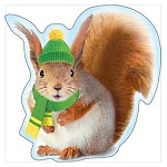 Украшение на скотче " Мир поздравлений " 190 Новогоднее- Белочка в шапке, 194*194мм