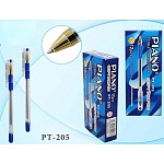 Ручка шариковая " Piano " Gold синяя 0,5мм, толщина письма 0,,25мм, резиновый держатель, чернила на масляной основе, металлический наконечник, прозрачный корпус
