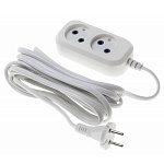 Удлинитель " Buro " 5м, 2 розетки 7А, без заземления, белый, пакет