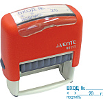 Штамп стандартный " deVente " №04 Вход №, дата, подпись, цвет корпуса красный, 9011T