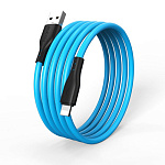 Кабель сетевой USB - Lightning " Smartbuy " S21 синий, 1м, 2,4A, силикон