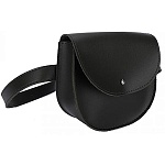 Сумка поясная " OrsOro " 17*13,5*6см Черная, 1 отделение, клапан на застежке, экокожа