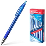 Ручка гелевая автоматическая " Erich Krause " R-301 Original Gel Matic&Grip синяя 0,5мм резиновый держатель, металлический наконечник, прозрачный корпус