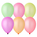 Шар латексный неон  7"/18см ассорти из 10-12 цветов