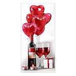 Конверт для денег " Праздник " 410 Бокалы и шарики 168*84мм, глянцевый уф-лак