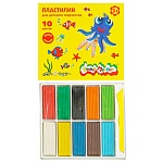 Пластилин " Каляка-Маляка " 10цв 150г со стеком, оптимальная мягкость, отсутствие запаха, картонная упаковка