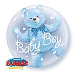 Шар для упаковки 24"/61см Baby Boy Мишка голубой