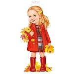 Плакат фигурный " Империя поздравлений " 933 А3 Девочка с листьями, без отделки