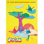 Бумага цветная А4 немелованная, двухсторонняя, 16л 8цв " Каляка-Маляка ", в папке