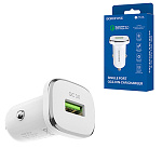 Блок питания автомобильный " Borofone " BZ12A Lasting белый, 3,0А, QC3.0, FCP, AFC, 18W, USB, пластик (кабель в комплект не входит)