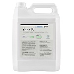 Средство для уборки 5л " Уник " К, для удаления следов ржавчины, кальциевого налета, потеков, очистки любых неорганических загрязнений, подходит для уборки санузлов, удаления водного налета и ржавчины средней степени,  легких строительных загрязнений, очи