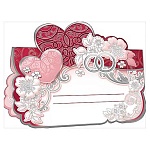 Банкетная карточка свадебная " Праздник " 150 Сердца, 96*65мм, фольга серебряная, текст