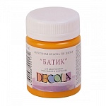 Акрил шелк/батик " Decola " 50мл желтая темная