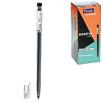 Ручка гелевая " Mazari " Dispo, одноразовая, черная, 0,5мм, игольчатый пишущий узел, пластиковый прозрачный корпус, картонная упаковка