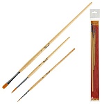 Набор кистей " Сонет " №4 3шт: синтетика плоская №6, круглая №0,3