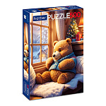 Пазлы Новогодние " Hatber " 500эл Premium Уютный мишка 33*48см, в наборе: постер, клей 85г, шпатель, картонная упаковка