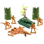 Набор солдатиков " Top-mission " 9 предметов в наборе: солдат - 4шт, танк, самолет, башня - 2шт, пальма, ПВХ пакет, европодвес