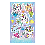 Наклейки " Мир открыток " 0-11 А6 Кошечки-единорожки, без отделки